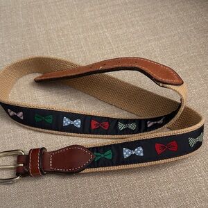 Preppy Men's Belt with Bow Tie Design size 34